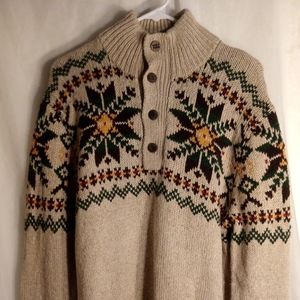 Polo Ralph Lauren Linen Blend Fair Isle Pattern Men's Sweater Size L